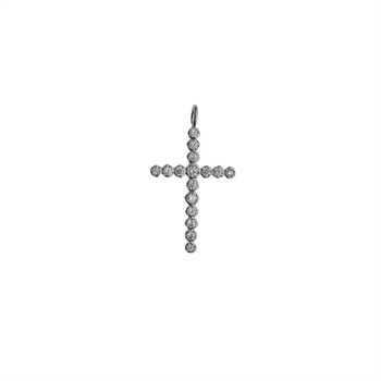 Pico Copenhagen - Kreuz kleiner Kristallanhänger, versilbert